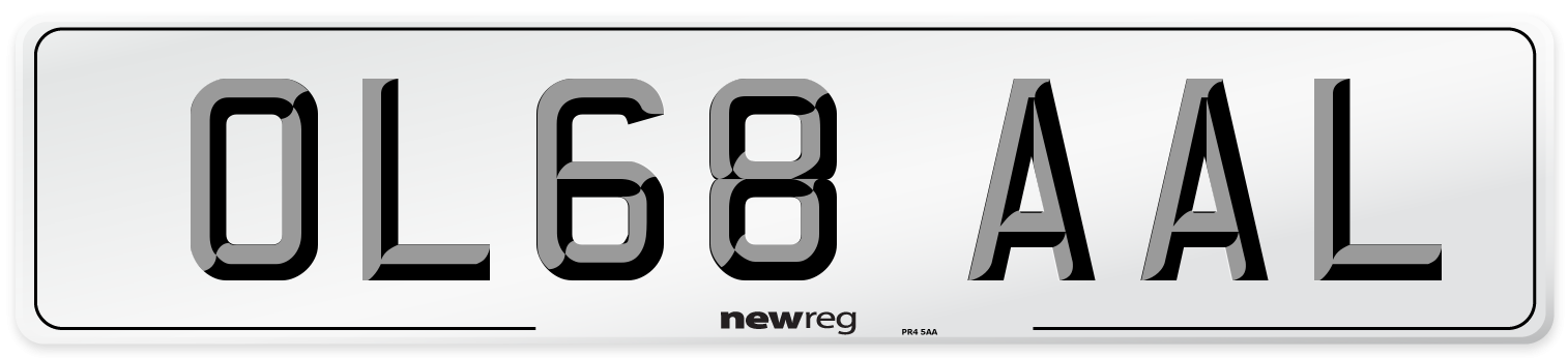 OL68 AAL Number Plate from New Reg